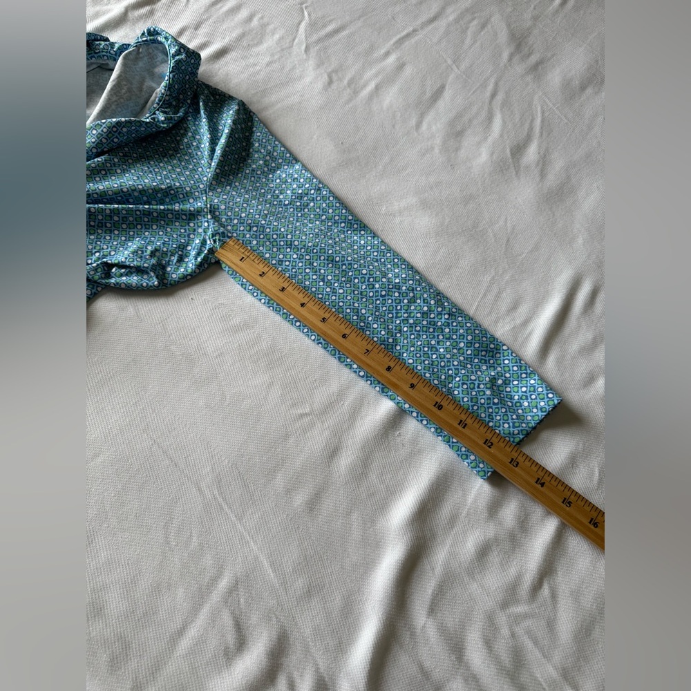 J. Mclaughlin Teal Patterned Blouse - image 7